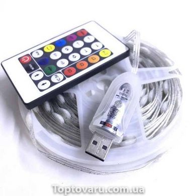 Стрічка світлодіодна 5м LED Tape COBA CB5050 RGB від USB з пультом 14043 фото
