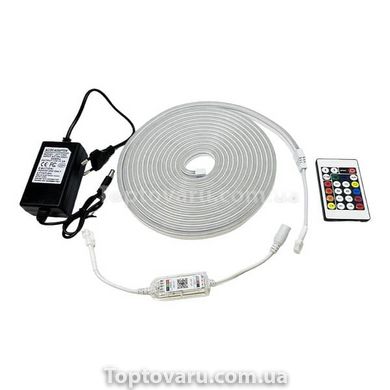 Лента-шланг светодиодная LED гибкий неон с адаптером и пультом 5м 14289 фото