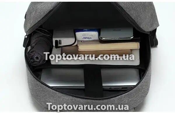 Рюкзак городской 3в1 с сумкой и кошельком Серый 8669 фото