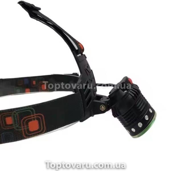 Фонарь налобный Police T105-T6+COB USB Черный 21514 фото