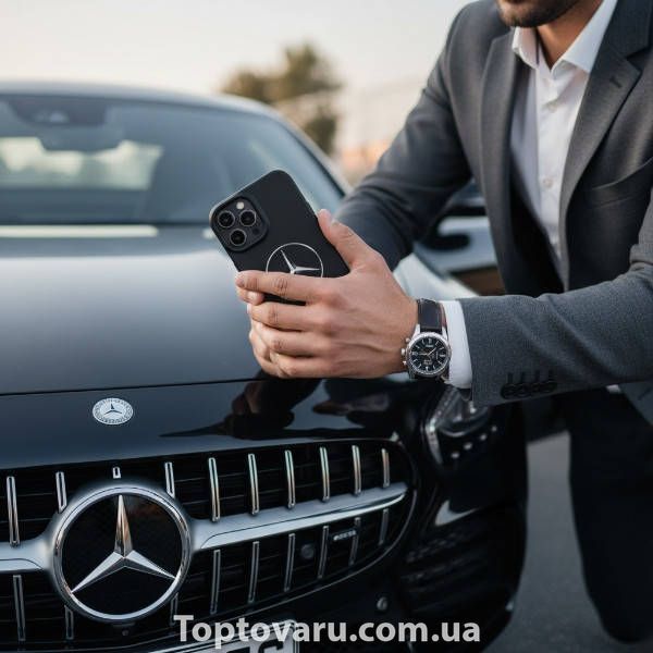 Чехол Brand's Car soft-touch + metal logo iPhone 12 Mercedes-Benz 10254 фото