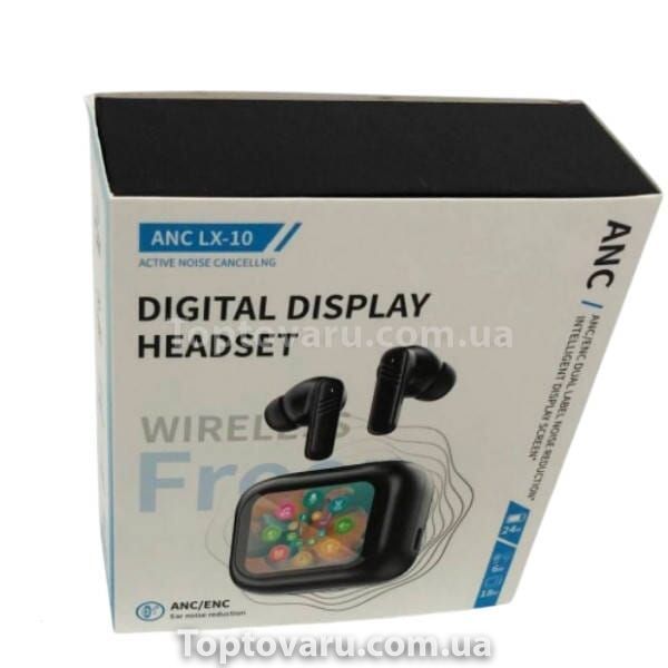 Бездротові навушники з дисплеєм LX10 TWS Earbuds LED White 23545 фото