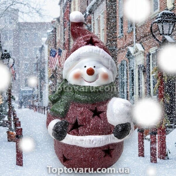 Декор новогодний Сахарный Снеговик с LED-подсветкой 01-20-27-1 21226 фото