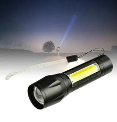 Ручний акумуляторний ліхтарик з бічним діодом Power style MX-829-COB 12см 9696 фото