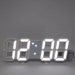 Електронні настільні годинник з будильником і термометром LY 1089 Білі 6280 фото