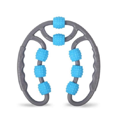 Роликовый U-образный массажер Multifunctional Ring Massager Голубой 8814 фото
