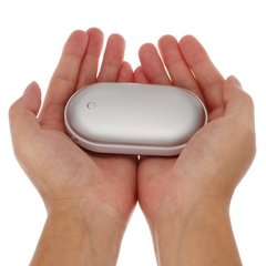 Грілка-повербанк для рук Pebble Hand Warmer PowerBank 5000 mAh срібний 1089 фото