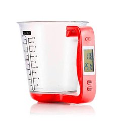 Электронный мерный стакан с весами для кухни Cup with Measuring Красный 10844 фото