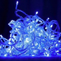 Xmas Нить 100 LED СИНИЙ (прозрачный провод, 8.5 метров) 1416 фото