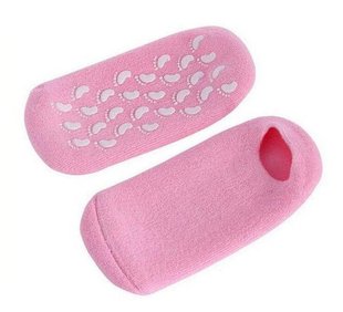 Увлажняющие гелевые носочки для педикюра SPA Gel Socks № G09-12 розовые от 20 до 28см 4232 фото