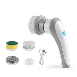 Щітка для миття посуду акумуляторна з насадками Electric cleaning brush Білий 12549 фото