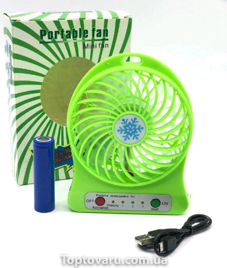 Міні-вентилятор Portable Fan Mini Зелений 720 фото