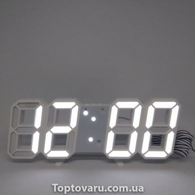Електронні настільні годинник з будильником і термометром LY 1089 Білі 6280 фото