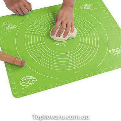 Кондитерський силіконовий килимок для розкочування тіста 50 на 70см Зелений 5483 фото
