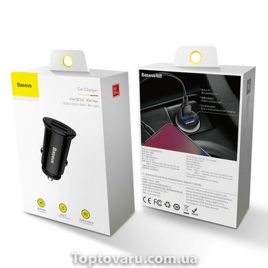 Автомобильное зарядное устройство для Baseus Circular Plastic А+А 30W Black CCALL-YD01-00001 фото