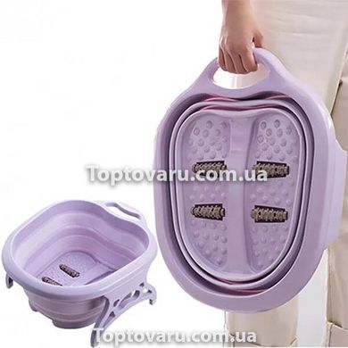 Складная ванночка массажер для массажа ног с роликами Фиолетовая 8226 фото