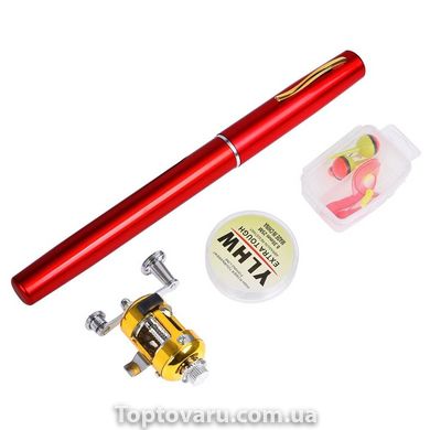 Складная мини удочка 97 см Fishing Rod In Pen Case Red 1200 фото