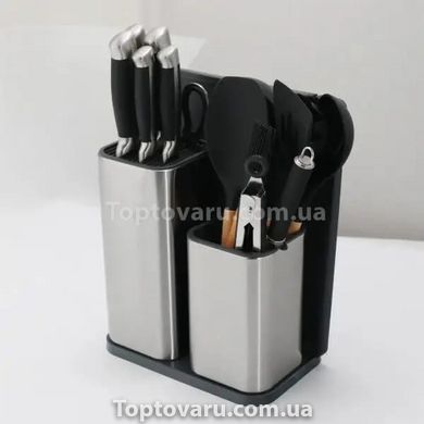 Набор ножей и кухонная утварь 17 предметов Zepline ZP-047 Черный 9681 фото