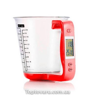 Электронный мерный стакан с весами для кухни Cup with Measuring Красный 10844 фото