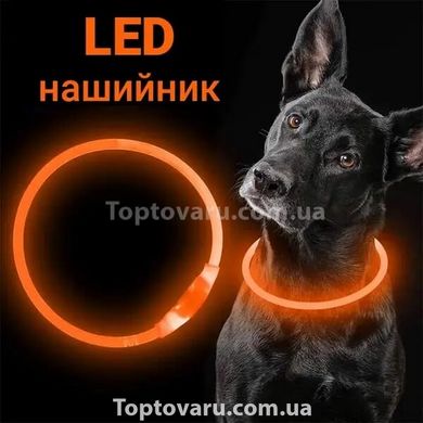 Универсальный светящийся ошейник для собак Trox TR-70 Оранжевый 11073 фото