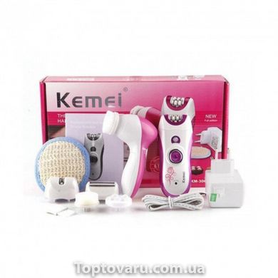 Эпилятор Kemei TMQ-KM 3066-X 6 в 1 Бело-розовый 2074 фото