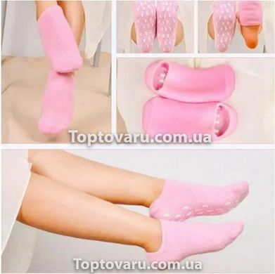 Зволожуючі гелеві шкарпетки для педикюру SPA Gel Socks № G09-12 рожеві від 20 до 28см 4232 фото