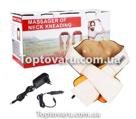 Універсальний роликовий масажер для спини, шиї і плечей Massager of Neck Kneading з ІЧ-прогріванням електричний 4309 фото