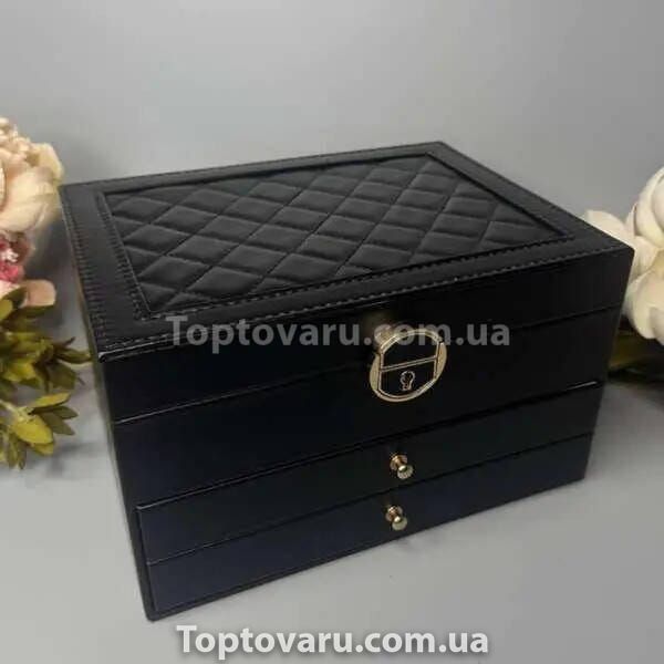 Шкатулка для украшений 23*17*13.5 XL-1319 Черная 26349 фото