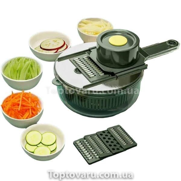 Овощерезка с насадками Vegetable Cutter 10в1 Зеленая 19914 фото