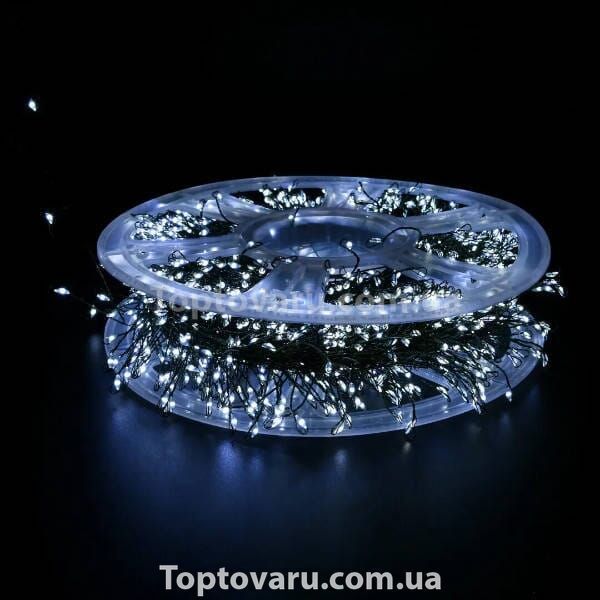 Гирлянда роса линейная Мишура пушистая зеленая проволока 50м 1500LED 220V AD -2588 Белый свет 32774 фото