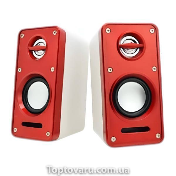 Колонки компьютерные 5Вт USB V15 Красные 36912 фото