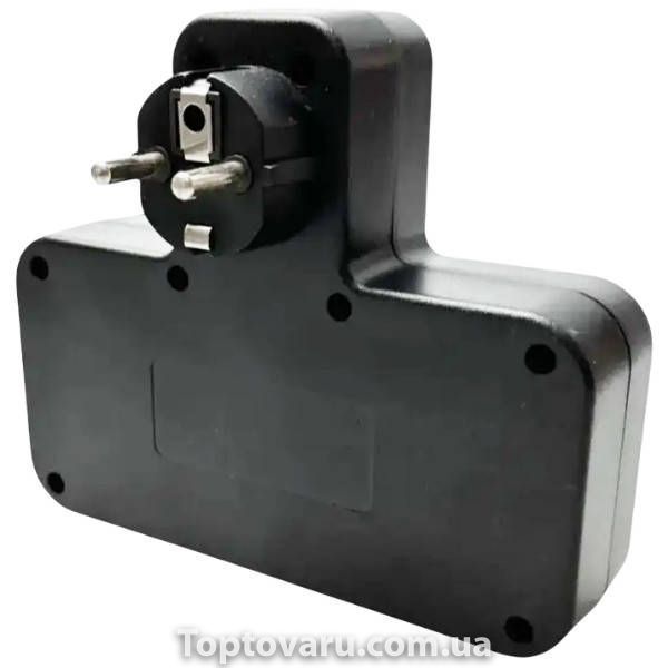 Розгалужувач із двома Євро-розетками та USB зарядним пристроєм AND F03 Чорний 4080 фото