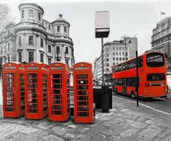 Алмазная мозаика GM74581 "Лондон. Автобус и телефонные будки" 40x30 см в коробке 3306 фото