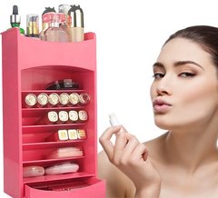 Вертикальний органайзер для косметики Cosmake Lipstick & Nail Polish Organizer № B47 Рожевий 1333 фото