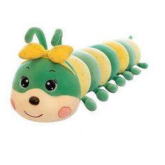 Іграшка-подушка Гусениця з пледом 3 в 1 Зелена з жовтим 10158 фото