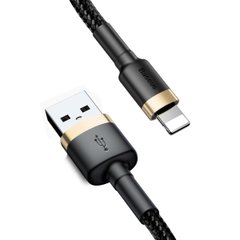 Кабель Baseus Cafule Cable USB For Lightning 2.4A 1m Gold+Black CALKLF-BV1-00001 фото