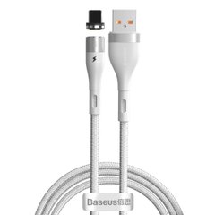 Кабель Baseus Zinc Magnetic Safe Fast Charging Data Cable USB to IP 2.4A 1m White CALXC-K02-00001 фото