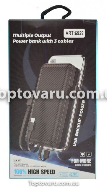 POWER BANK LP303 10000mah +cable IP/v8/typeC 5781 фото