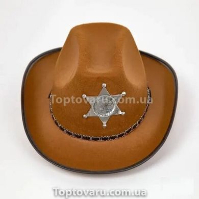 Шляпа Шериф Коричневая 11722 фото