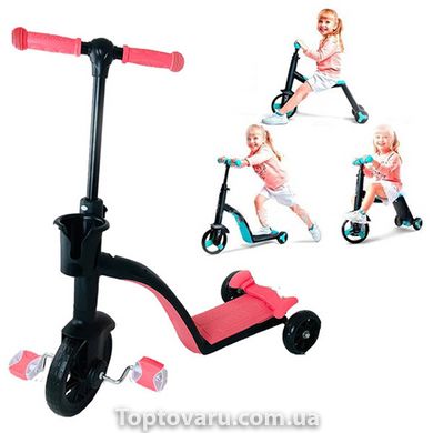 Cамокат-велобег-велосипед 3 в 1 Children Car Scooter Розовый 4755 фото