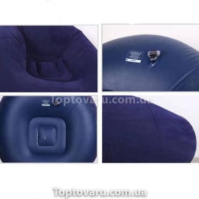 Кресло пуф надувное велюровое KR-1 Синее 18358 фото