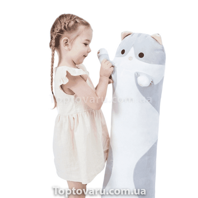 Мягкая игрушка-подушка Кот Батон обнимашка 90см Серый 11774 фото