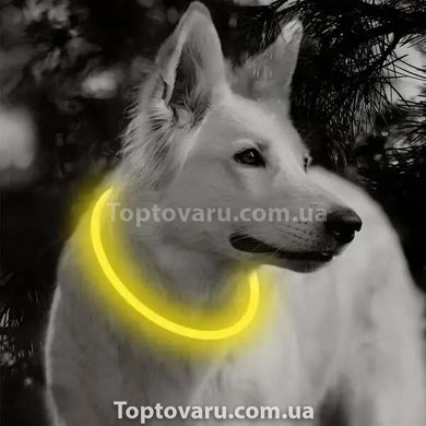 Універсальний нашийник, що світиться, для собак Trox TR-70 14 см Жовтий 10392 фото