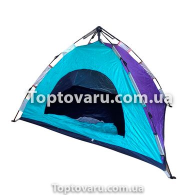 Палатка автоматическая 3-х местная Фиолетовая с бирюзовым 4115 фото