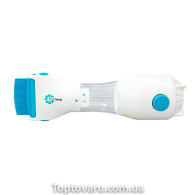 Гребінець електрична для видалення вошей і бліх V-Comb Licetec біло-блакитний 5444 фото