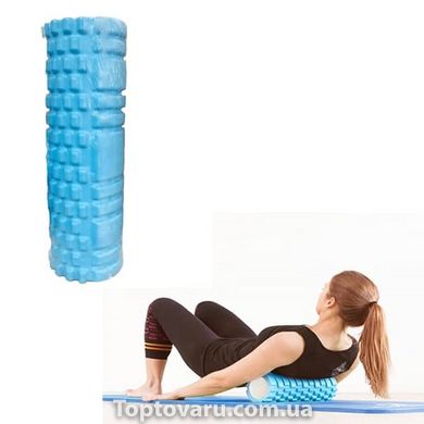 Ролик масажний для йоги, фітнесу (спини і ніг) OSPORT (30 * 9 см) Блакитний 3391 фото