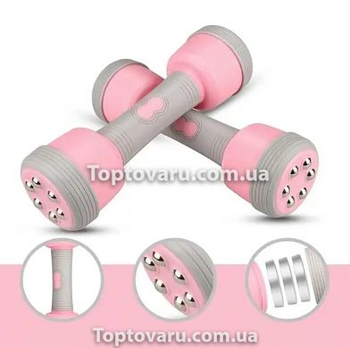 Многофункциональные массажные гантели Multifuntional massage dumbbells Розовые 8479 фото