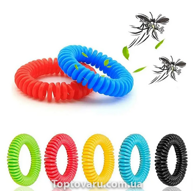 Силиконовый браслет ПРУЖИНА ремешок от комаров и насекомых с капсулой Ball 10202 фото