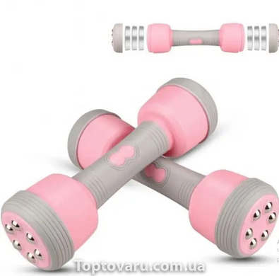 Многофункциональные массажные гантели Multifuntional massage dumbbells Розовые 8479 фото