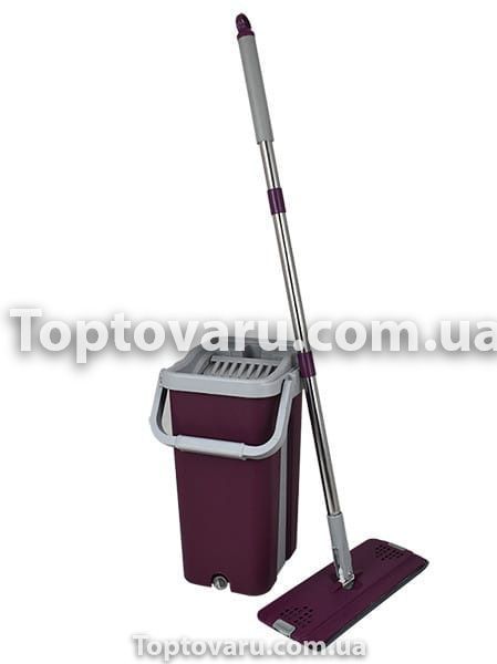 Комплект для прибирання відро і швабра з віджиманням EasyMop 10л Фіолетово-сірий 4655 фото